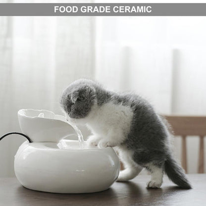 Purrfect Porcelain Cat Water Fountain