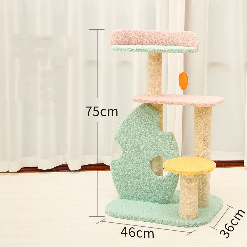 Rainbow Paws: Eco-Friendly Giant Cat Scratch 'n' Play Tower