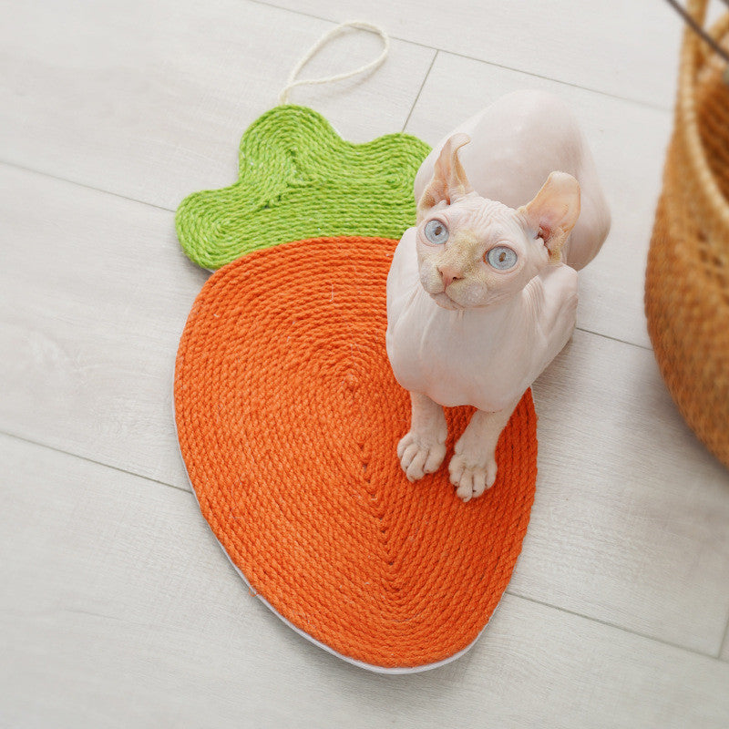 Purrfectly Natural: Linen Cat Mat and Sisal Claw Board