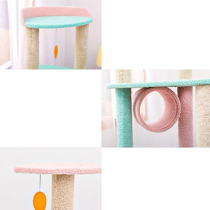 Rainbow Paws: Eco-Friendly Giant Cat Scratch 'n' Play Tower