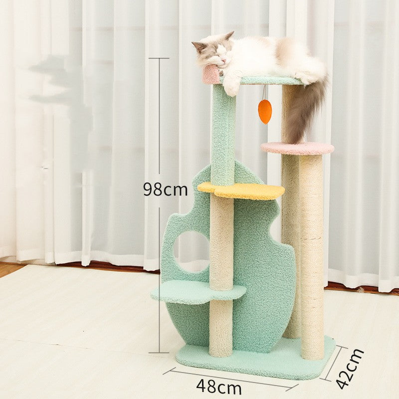 Rainbow Paws: Eco-Friendly Giant Cat Scratch 'n' Play Tower